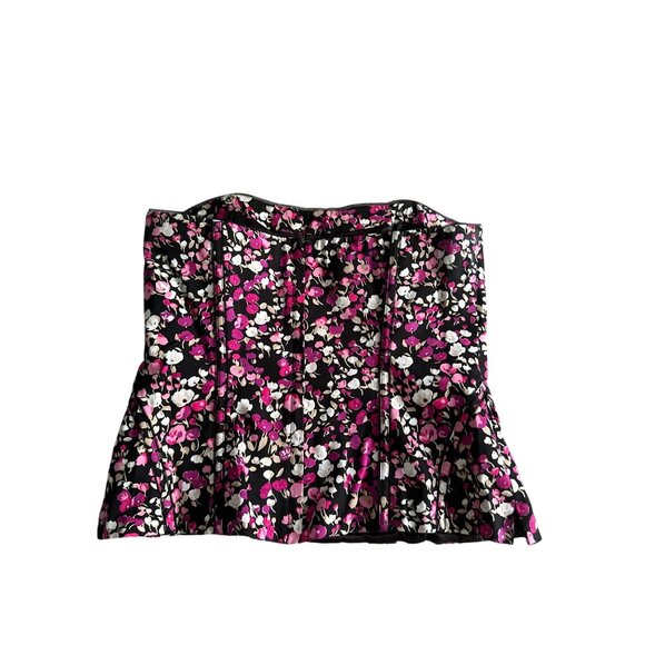 WHITE HOUSE BLACK MARKET WHBM Floral Belted Corset Top Size 6 - Picture 4 of 8